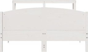 vidaXL Σκελετός Κρεβ. Χωρίς Στρώμα Λευκό 150x200 εκ Μασίφ Πεύκο