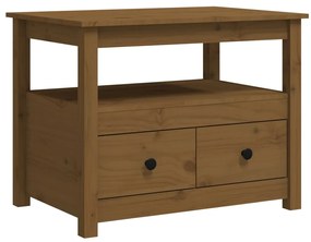 vidaXL Τραπεζάκι Σαλονιού Καφέ Μελί 71 x 49 x 55 εκ. Μασίφ Ξύλο Πεύκου