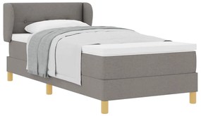 vidaXL Κρεβάτι με Ελατήρια και Στρώμα Κρεμ 90x200 εκ Υφασμα Taupe