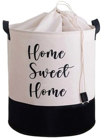 Καλάθι Αποθήκευσης 488PRN1108 37x40cm White-Black Aberto Design Polyester,Βαμβάκι