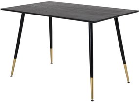 Τραπέζι Dallas 124, Μαύρο, Ορείχαλκος, 75x85x120cm, 35 kg, Ινοσανίδες μέσης πυκνότητας, Φυσικό ξύλο καπλαμά, Μέταλλο | Epipla1.gr