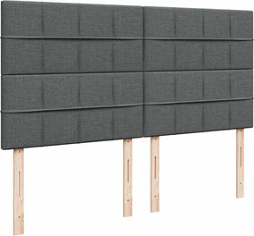 vidaXL Κρεβάτι Boxspring με Στρώμα Σκούρο Γκρι 180x200 εκ Υφασμάτιν
