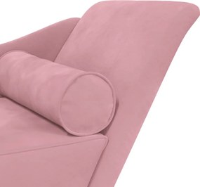 vidaXL Ανάκλιντρο Ροζ Υφασμάτινο με Βελούδινο