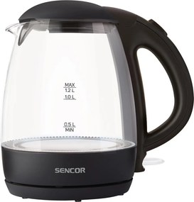 Βραστήρας με Γυάλινη Κανάτα 1,2lt 2200W Sencor SWK 2300BK