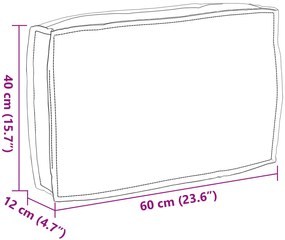 vidaXL Μαξιλάρι Πλάτης Ανθρακί 60 x 40 x 12 cm