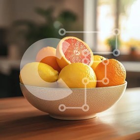 Σετ των 2 Intra Συλλεκτικό Ξύλινο Παζλ Plywood  4mm - Εσπεριδοειδή σε ένα μπολ Σε Ξύλινο Κουτί - Διαστάσεις: 10x10 cm – 25 κομμάτια