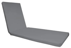 SUNLOUNGER Μαξιλάρι Ξαπλώστρας Ύφασμα Γκρι Water Repellent, Foam+Polyester Φερμουάρ-Velcro 196(78+118)x60x7cm