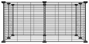 vidaXL Κλουβί Κατοικίδιων 8 Πάνελ Μαύρο Ατσάλινο 35x35 εκ.