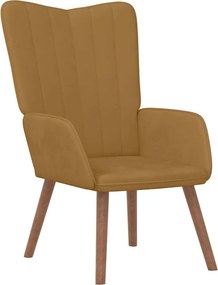 vidaXL Πολυθρόνα Relax Καφέ Βελούδινη