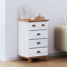 vidaXL Κουτί Με Συρτάρια 'ASKIM' Λευκό 45.8x40x79 cm Στερεό Ξύλο Πεύκου