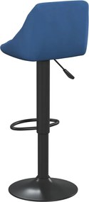 vidaXL Σκαμπό Μπαρ Μπλε Βελούδινο