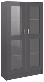 vidaXL Βιτρίνα Γυαλιστερό Γκρι 82,5 x 30,5 x 150 εκ. Μοριοσανίδα