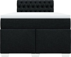 vidaXL Κρεβάτι Boxspring με Στρώμα Μαύρο 120x200 εκ. Υφασμάτινο