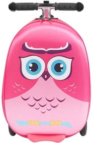 VEVOR Ride-on Luggage 20-inch Kids Scooter Suitcase with Flash Wheels Pink
