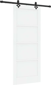 vidaXL Συρόμενη Πόρτα ORKDAL 83 x 202 εκ. Μασίφ Ξύλο Πεύκου Λευκό
