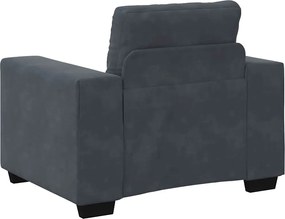 vidaXL Πολυθρόνα Σκούρο Γκρι Βελούδινη 100 x 78 x 80 εκ.