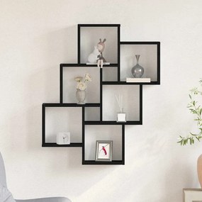 vidaXL Ράφι Τοίχου Μαύρη δρυς 78 x 15 x 92 εκ Επεξεργασμένο ξύλο