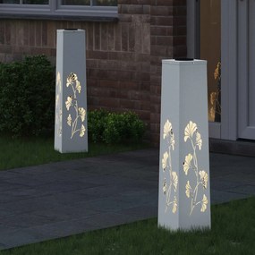vidaXL Ηλιακό LED Φως Δρόμου 2 pcs Θερμό λευκό 18 x 18 x 80 εκ.
