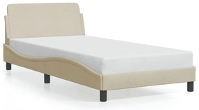 vidaXL Σκελετός Κρεβατιού Χωρίς Στρώμα Κρεμ 100 x 200 εκ. Υφασμάτινο