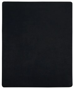 vidaXL Σεντόνι με Λάστιχο Μαύρα 90 x 200 εκ. Βαμβακερό Ζέρσεϊ