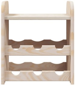 vidaXL Ραφιέρα Κρασιών με Επάνω Σανίδα 33x25x37 εκ. Μασίφ Ξύλο Πεύκου