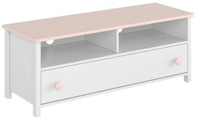 Τραπέζι Tv Fresno B114, Ανοιχτό ροζ, Άσπρο, Αριθμός συρταριών: 1, 120x46x42cm, 29 kg | Epipla1.gr
