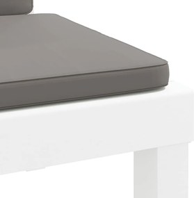 vidaXL Σαλόνι Κήπου Σετ 3 τεμ. Λευκό από Πολυπροπυλένιο με Μαξιλάρια