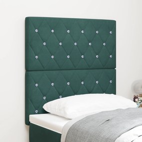 vidaXL Βελούδινο Κεφαλάρι Argyle Σκούρο πράσινο 80 cm Βελούδο