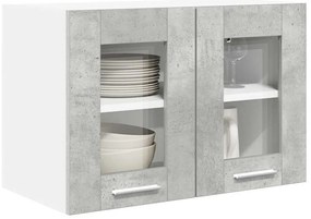 vidaXL Κρεμαστό ντουλάπι με πόρτα 2 pcs Σκυρόδεμα Γκρι 60 x 31 x 40 εκ