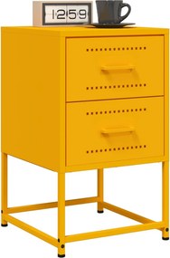 vidaXL Κομοδίνο Μουσταρδί 36x39x60,5 εκ. από Χάλυβα