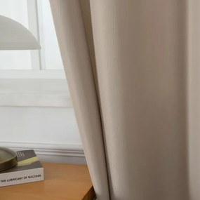 Beauty Home Κουρτίνα μεσαίας σκίασης με 8 μεταλλικούς κρίκους Effect Art 8443 140x270 Άμμου