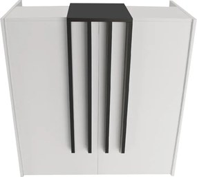 Γραφείο υποδοχής - reception Hola Megapap χρώμα λευκό - ανθρακί 93,6x45,2x110,3εκ.