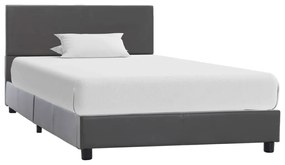 vidaXL Πλαίσιο Κρεβατιού Γκρι 90 x 200 εκ. από Συνθετικό Δέρμα