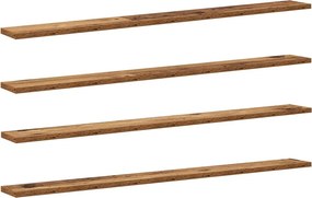 vidaXL Ράφι Βιβλίων 4 pcs Καφέ 100 x 10 x 1,5 cm Επεξεργασμένο ξύλο