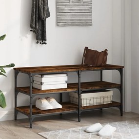 vidaXL Παπουτσοθήκη Καπνιστή Δρυς 100x38,5x49 εκ. Επεξεργασμένο Ξύλο