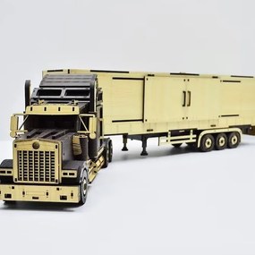 Intra απο ξύλο plywood 3mm-4mm πάχος – Μηχανικό τρισδιάστατο ξύλο παζλ American Freightliner Truck 45x50 cm INTRAVECTRY-MY544471