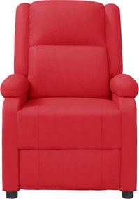vidaXL Πολυθρόνα Μασάζ Ανακλινόμενη Κόκκινη Συνθετικό Δέρμα