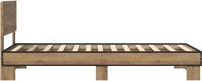 vidaXL Κρεβάτι με Κεφαλάρι Artisan Δρυς 80 x 200 cm Επεξεργασμένο Ξύλο