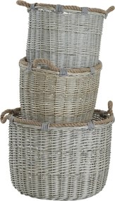 ΨΆΘΙΝΑ &amp; ΥΦΑΣΜΆΤΙΝΑ ΚΑΛΆΘΙΑ BASKET WILLOW OVAL S/3