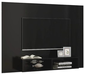 vidaXL Έπιπλο Τηλεόρασης Τοίχου Μαύρο 135 x 23,5 x 90 εκ. Μοριοσανίδα