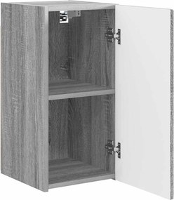 vidaXL Ντουλάπι Τηλεόρασης Τοίχου 2 pcs Γκρίζο Σονομα