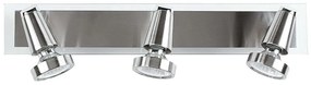 Φωτιστικό Οροφής - Σποτ Miami SPOT-MIAMI 03 Ρυθμιζόμενο 3xGU10 5W Led 46x12x7cm Nickel Intec Metal, Glass