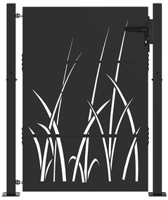 vidaXL Πύλη Κήπου Μαύρο 105 x 125 cm Ατσάλι με Επικάλυψη Πούδρας