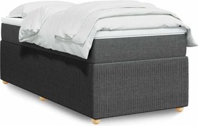 vidaXL Κρεβάτι Boxspring με Στρώμα Σκούρο Γκρι 100x200 εκ. Υφασμάτινο