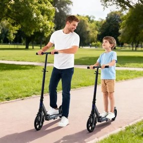 VEVOR Kick Scooter for Kids Ages 8+, Teens &amp; Adults, 2-Wheel Toddler Scooter with Adjustable Height Handlebar, Wide Anti-Slip Deck, Foldable Lightweight for Boys &amp; Girls up to 99.8 kg, Black + Purple