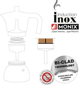 Ιταλικη καφετιερα BRA INOX RED 3T Κόκκινο
