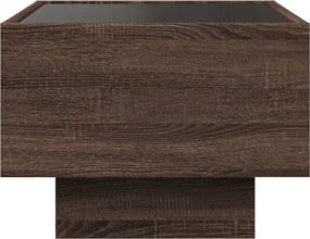 vidaXL Τραπέζι Βοηθητικό με LED Δρυς 40x40x30 εκ. Επεξεργασμένο Ξύλο