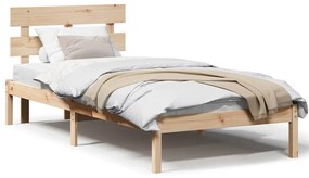 vidaXL Σκελετός Κρεβατιού Καφέ 100 x 200 cm Μασίφ ξύλο πεύκου