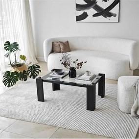Stewehome Μασίφ τραπεζάκι σαλονιού ορθογώνιο μοντέρνο Γκρι 91x58 cm