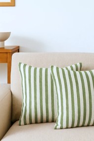 Stewehome Σετ 2 τεμαχίων ριγέ μαξιλαροθήκες από βαμβακερό λινό 43x43 cm
